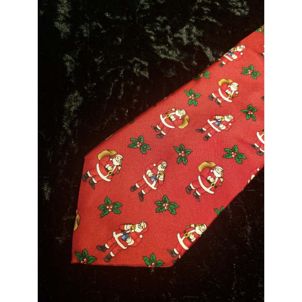 Holidays by MMG Santa Clause Novelty Mens Neck Tie Red Green Casual Career